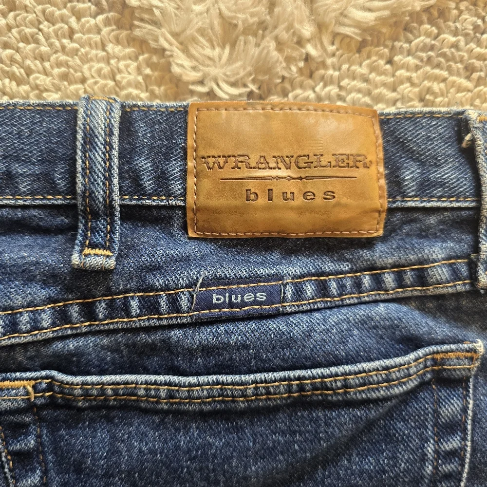 Wrangler Blues Women's Jeans Size 20x30 Plus Dark Blue Denim Straight Leg - Picture 6 of 9